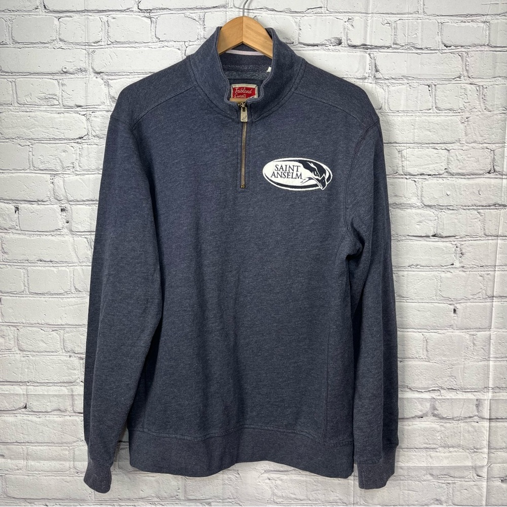 Saint Anselm College Fleece 1/4 Zip Sweatshirt Mens Size Large Blue Collegiate